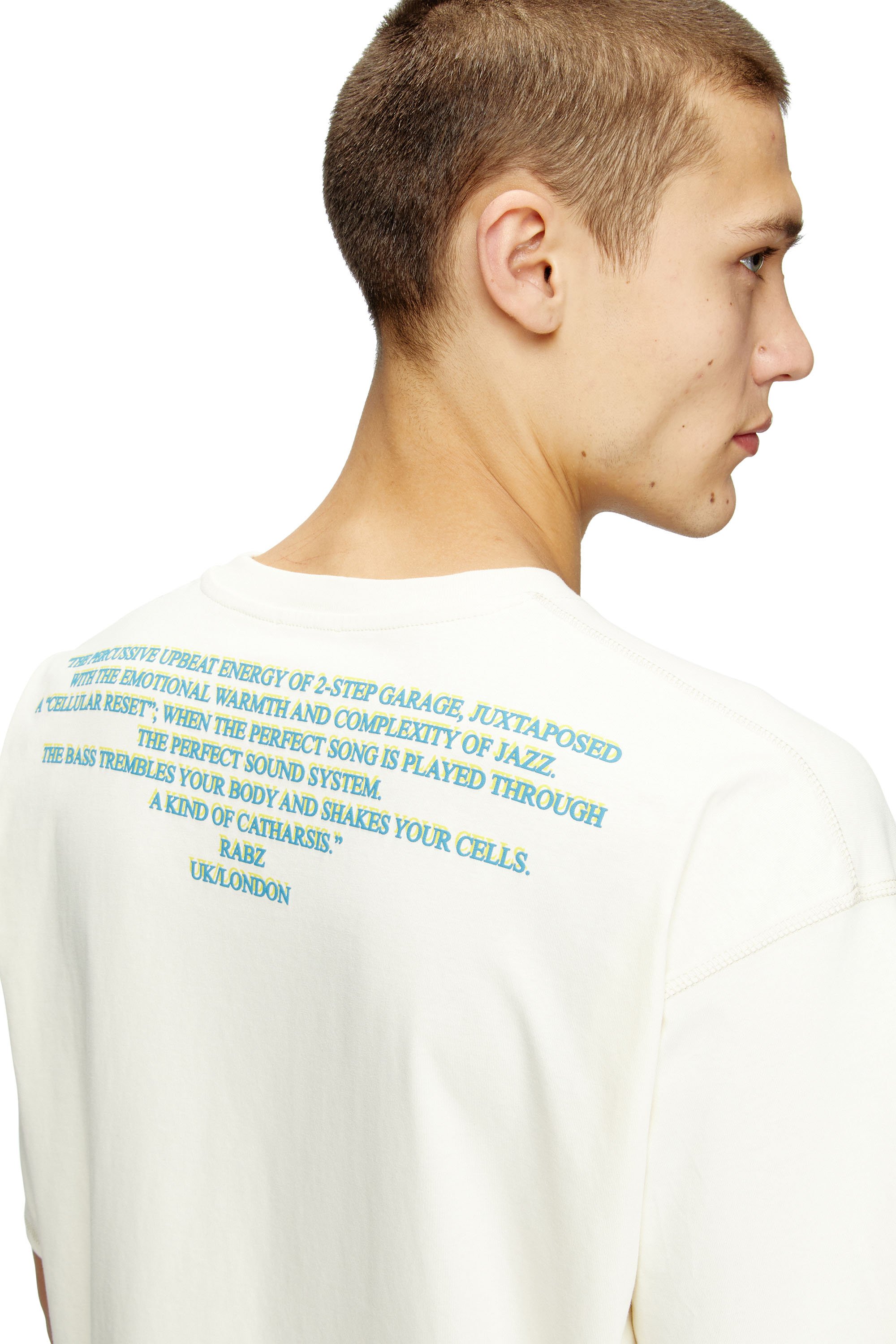 Diesel - T-BIX-AA, Unisex's T-shirt with lyrics print in White - 3
