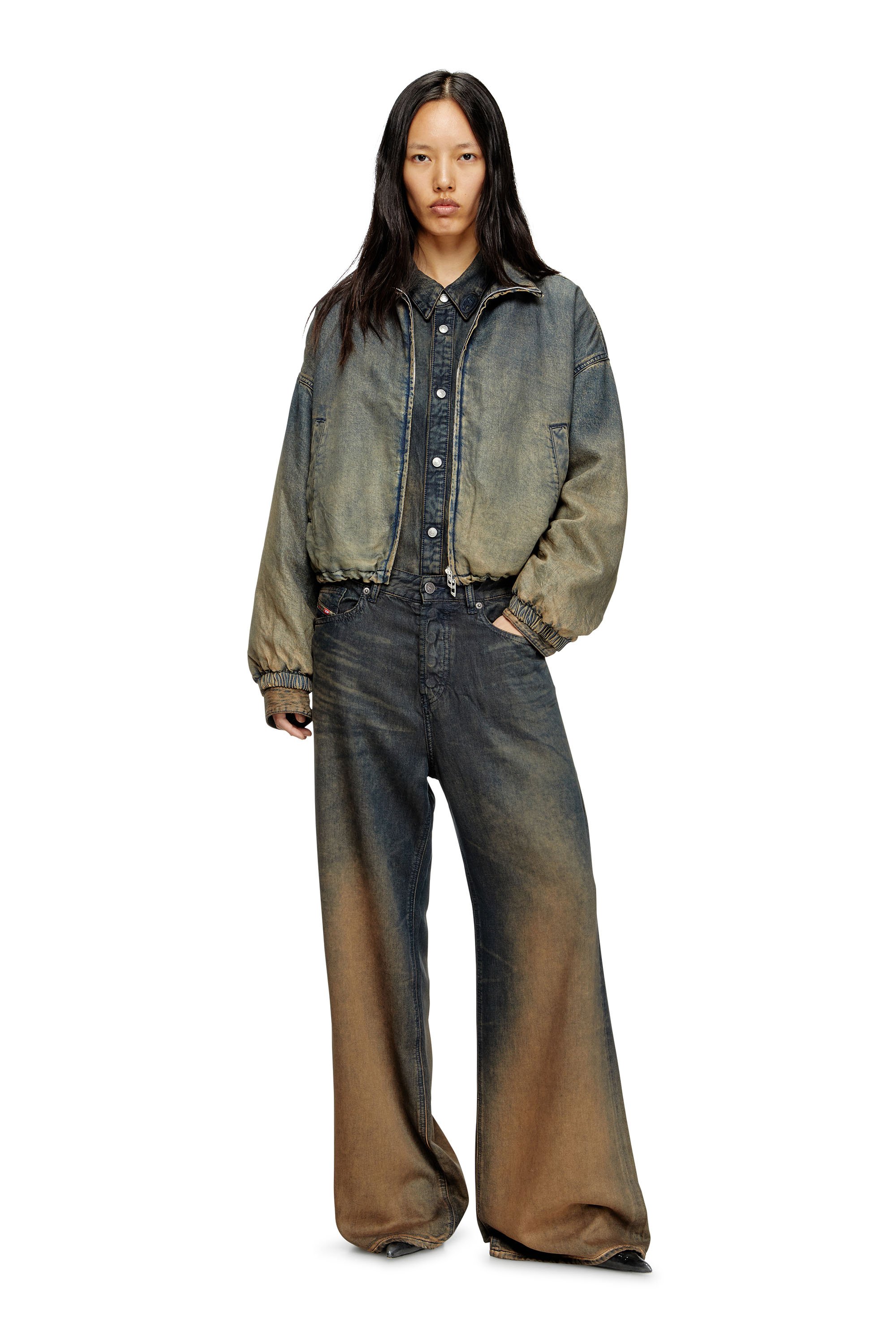 Diesel - Relaxed Jeans 1996 D-Sire 068TF Mujer, Azul marino/Marrón - 2